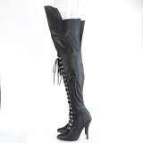 Vegan veterlaarzen 13 cm SEDUCE-3082 overknee laarzen high heels met veters