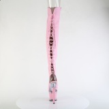Vegan veterlaarzen 18 cm SPECTATOR-3030 roze open teen overknee laarzen high heels met veters