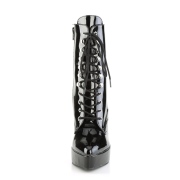 Vegan zwart 13,5 cm INDULGE-1020-1 Mannen ankle boots high heels