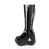 Vegan zwart 13 cm DYNAMITE-218 emo punk wedge laarzen plateau