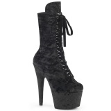 Velvet 18 cm ADORE-1045VEL Black ankle boots high heels