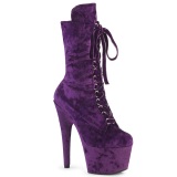 Velvet 18 cm ADORE-1045VEL Purple ankle boots high heels