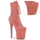 Velvet 20 cm FLAMINGO-1045VEL Rose ankle boots high heels + protective toe caps