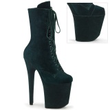 Velvet 20 cm FLAMINGO-1045VEL green ankle boots high heels + protective toe caps