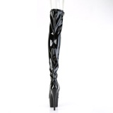 Vinyl 18 cm ADORE-3011 open teen overknee laarzen met hak