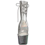 Vinyl kristal steentjes 18 cm BEJEWELED-1018D7 plateau dames enkellaarsjes