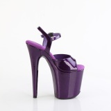 Violet 20 cm FLAMINGO-809GP glitter plateau sandalen met hak