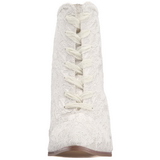 White 12 cm VICTORIAN-30 Lace Up Ankle Calf Women Boots