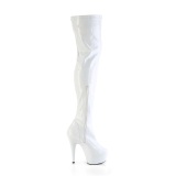 White 15 cm DELIGHT-3000HWR Hologram exotic pole dance overknee boots