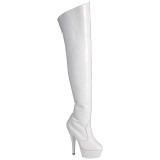 White 15 cm KISS-3010 Platform Thigh High Boots