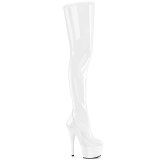 White 18 cm ADORE-4000 Vinyl crotch high overknee boots