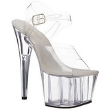 White 18 cm ADORE-708 High Heels Acrylic Platform