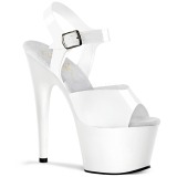 White 18 cm ADORE-708N Platform High Heels Shoes