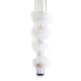 White 18 cm ADORE-728F exotic pole dance high heel sandals with feathers