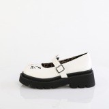 White 6,5 cm RENEGADE-56 emo platform maryjane shoes with buckles