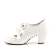 White 6,5 cm WIGGLE-32 retro vintage cuben heels maryjane pumps