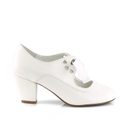White 6,5 cm WIGGLE-32 retro vintage cuben heels maryjane pumps