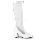 White 7,5 cm GOGO-307 Mesh womens boots with high heels