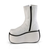 White Faux Suede 9 cm VIOLET-100 demonia ankle boots platform