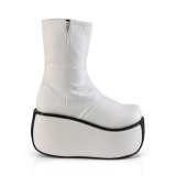 White Faux Suede 9 cm VIOLET-100 demonia ankle boots platform