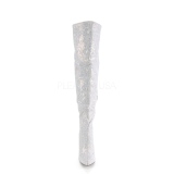 White Glitter 13 cm COURTLY-3015 Pleaser Overknee Boots