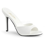 White Leatherette 10 cm CLASSIQUE-01 big size mules shoes