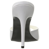 White Leatherette 10 cm CLASSIQUE-01 big size mules shoes