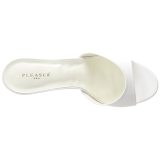 White Leatherette 10 cm CLASSIQUE-01 big size mules shoes