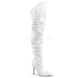 White Leatherette 10 cm CLASSIQUE-3011 High Heeled Overknee Boots