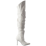 White Leatherette 10 cm CLASSIQUE-3011 High Heeled Overknee Boots