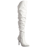 White Leatherette 10 cm CLASSIQUE-3011 High Heeled Overknee Boots