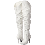 White Leatherette 10 cm CLASSIQUE-3011 High Heeled Overknee Boots