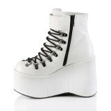 White Leatherette 11,5 cm KERA-21 lolita ankle boots wedge platform