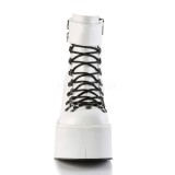 White Leatherette 11,5 cm KERA-21 lolita ankle boots wedge platform