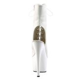 White Matte 18 cm ADORE-1016 Open Toe Platform Ankle Calf Boots