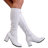 White Matte 7,5 cm GOGO-300 High Heeled Womens Boots for Men