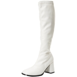 White Matte 7,5 cm GOGO-300 High Heeled Womens Boots for Men