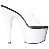 White Neon 18 cm ADORE-701UV Platform Mules Shoes