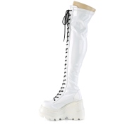 White Patent 11,5 cm SHAKER-374 overknee boots with laces