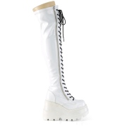 White Patent 11,5 cm SHAKER-374 overknee boots with laces