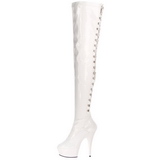 White Patent 15,5 cm DELIGHT-3063 Platform Thigh High Boots