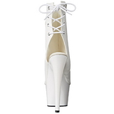 White Patent 18 cm Pleaser ADORE-1018 Platform Ankle Calf Boots