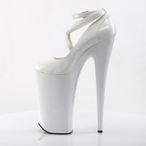 White Patent 25,5 cm BEYOND-087 extrem platform high heels pumps