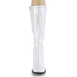White Patent 7,5 cm GOGO-300-2 boots with block heels
