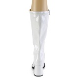 White Patent 7,5 cm GOGO-300-2 boots with block heels