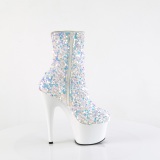 White Sequins 18 cm ADORE-1042SQ high heels ankle boots platform