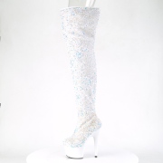 White Sequins 20 cm ADORE-3020 Exotic pole dance overknee boots