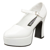 White Shiny 11 cm MARYJANE-50 Mary Jane Platform Pumps