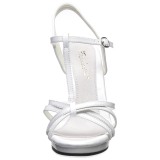 White Shiny 12 cm FLAIR-420 Womens High Heel Sandals