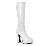 White Shiny 13 cm ELECTRA-2000Z High Heeled Womens Boots for Men